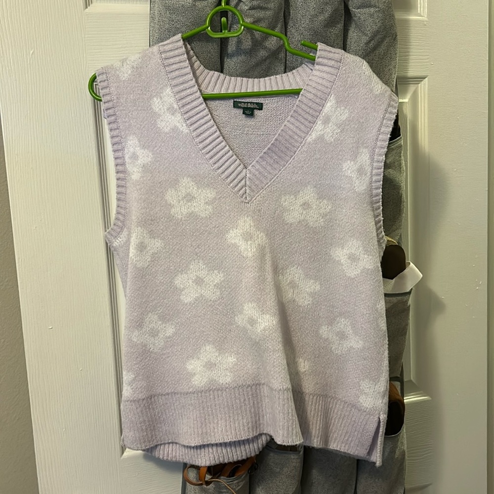 Purple Flower Sweater Vest